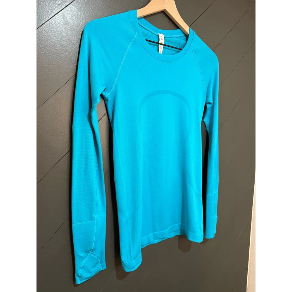 Women's Lululemon Swiftly Tech Long Sleeve Shirt 2.0 Race Length Oceanic SZ 4 - Picture 5 of 8